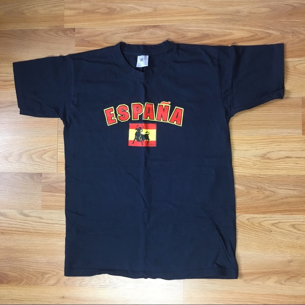 4/$20 Kids Navy Blue España T-Shirt Size 12-14